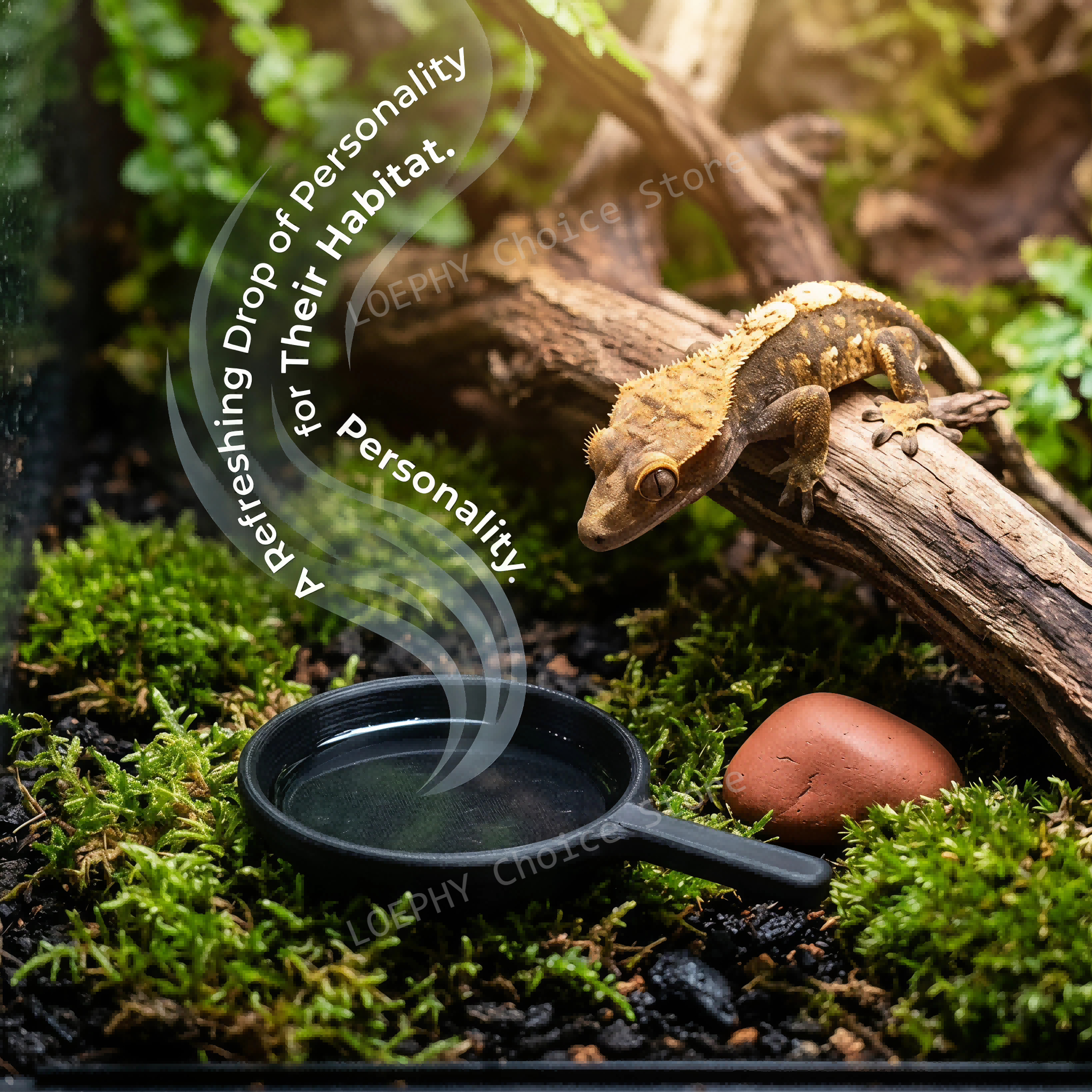 Funny Frying Pan Design Gecko  - مراجعة Water Dish Reptile وسعره