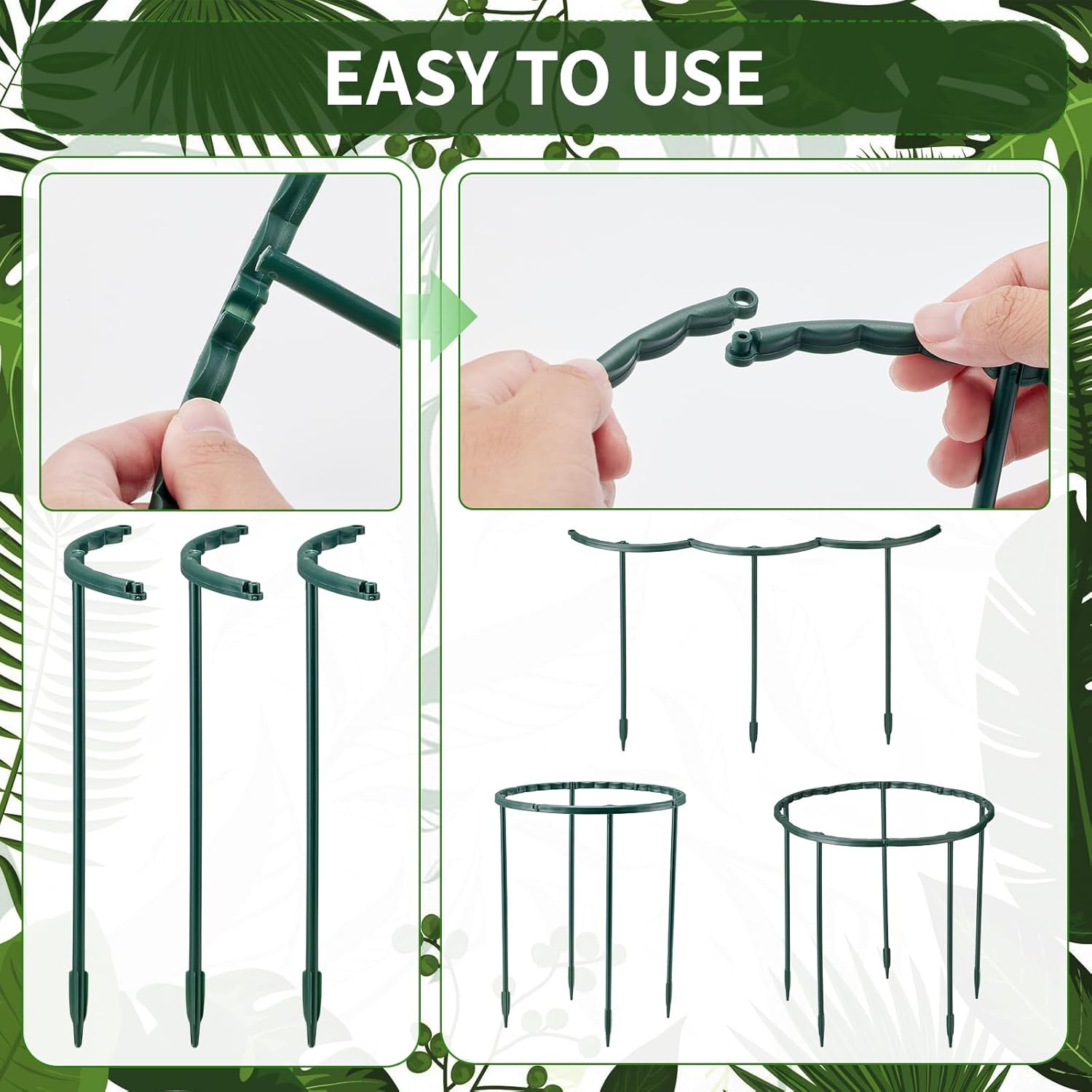 1/16pcs Plant Support Stake Fl - مراجعة Vine Climbing Plastic وسعره