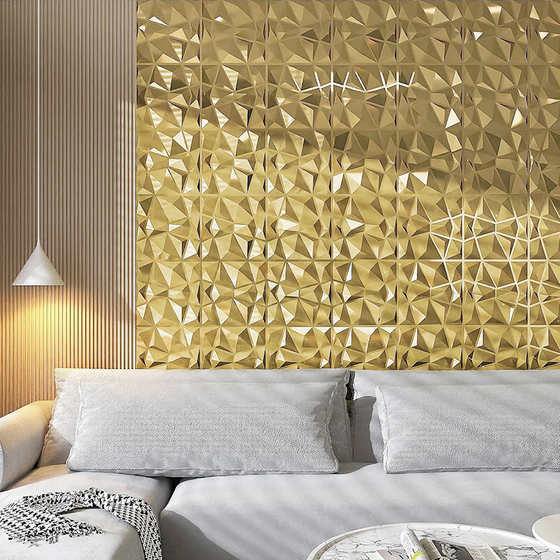 12pcs 50x50cm Champagne gold c - مراجعة Pvc Panel Background وسعره