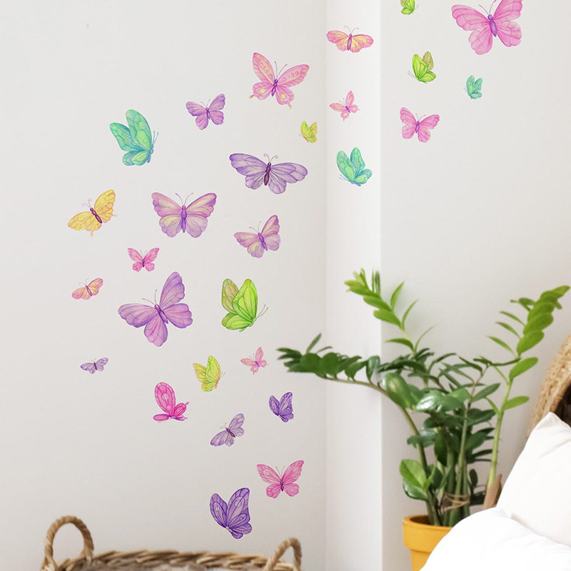 Romantic butterfly Wall Sticke - مراجعة Pvc Panel Background وسعره