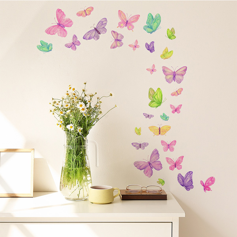 Romantic butterfly Wall Sticke - مراجعة Pvc Panel Background وسعره