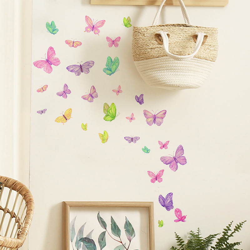 Romantic butterfly Wall Sticke - مراجعة Pvc Panel Background وسعره