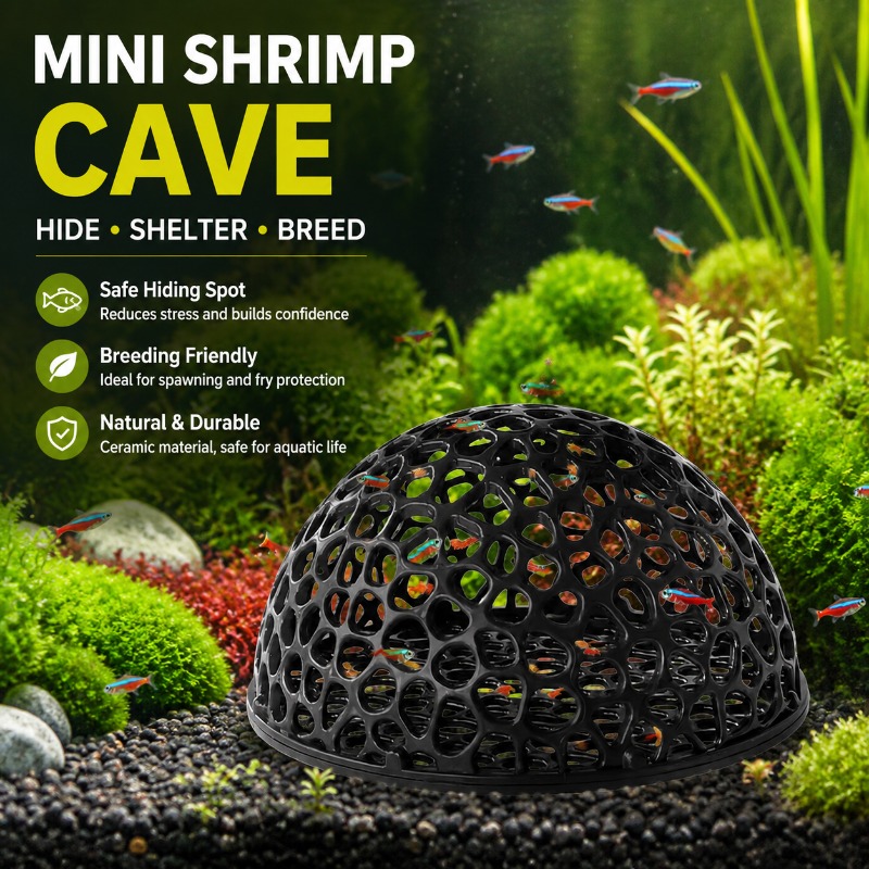 Mini Porous Ceramic Shrimp Cav - مراجعة Hide Cave Ceramic وسعره