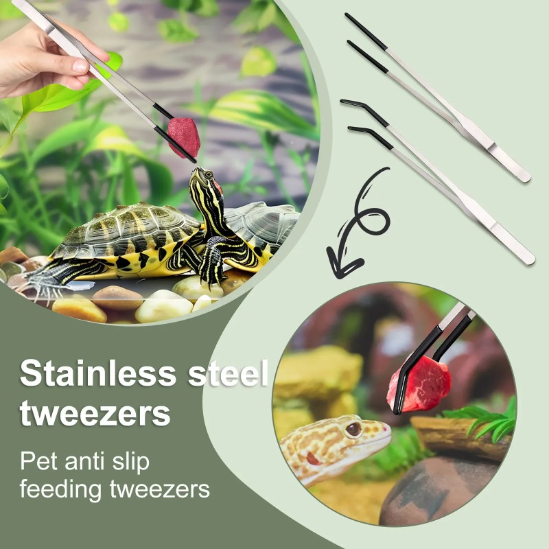 2Pcs Stainless Steel Tweezers  - مراجعة Water Dish Reptile وسعره