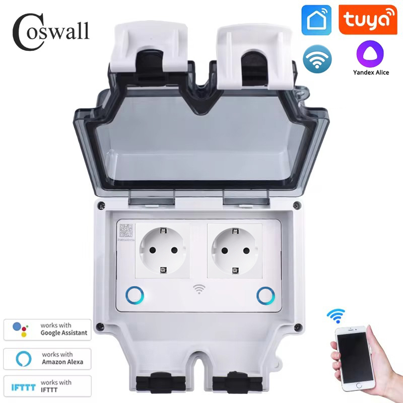 Coswall Tuya Wifi Yandex Alice - مراجعة Timer Dual Outlet وسعره