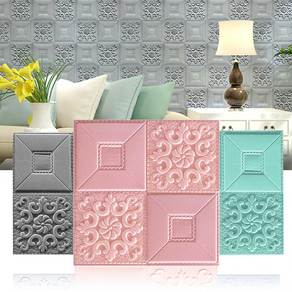 10pcs 3D Tile Brick Wall Stick - مراجعة Pvc Panel Background وسعره
