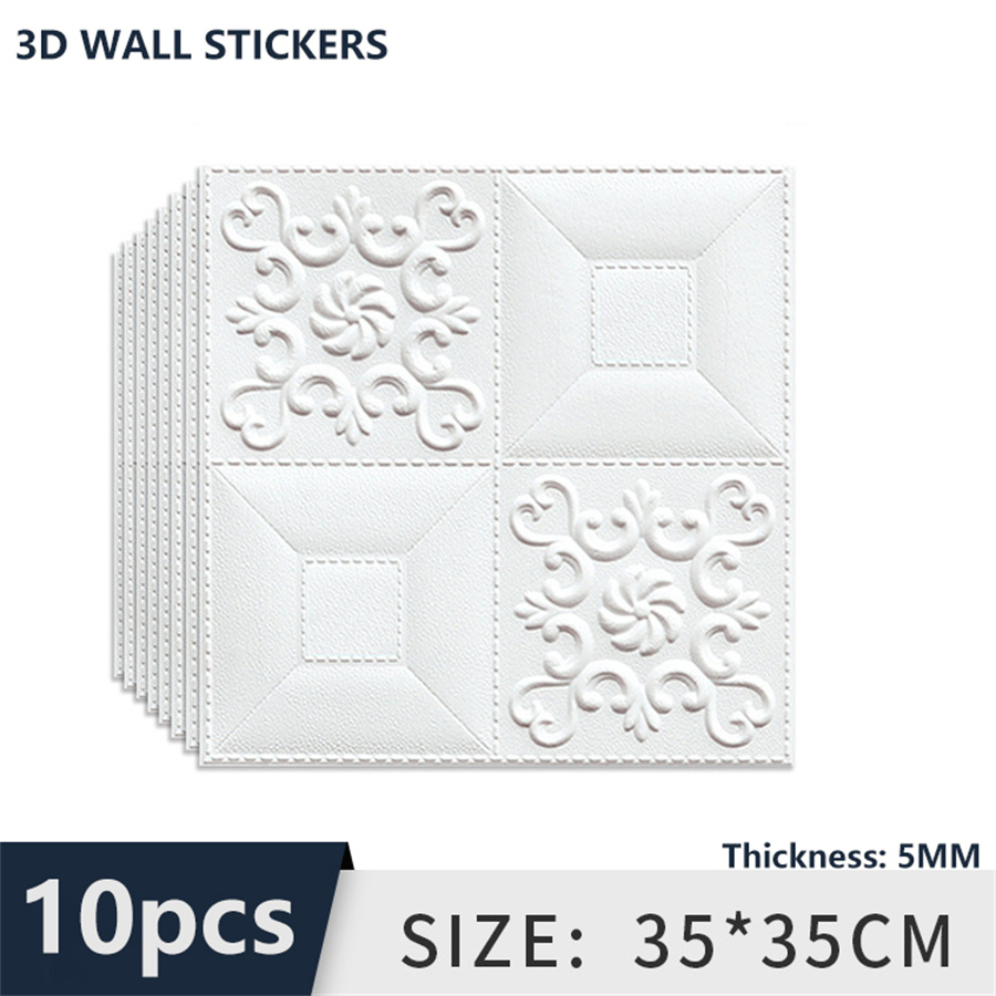 10pcs 3D Tile Brick Wall Stick - مراجعة Pvc Panel Background وسعره