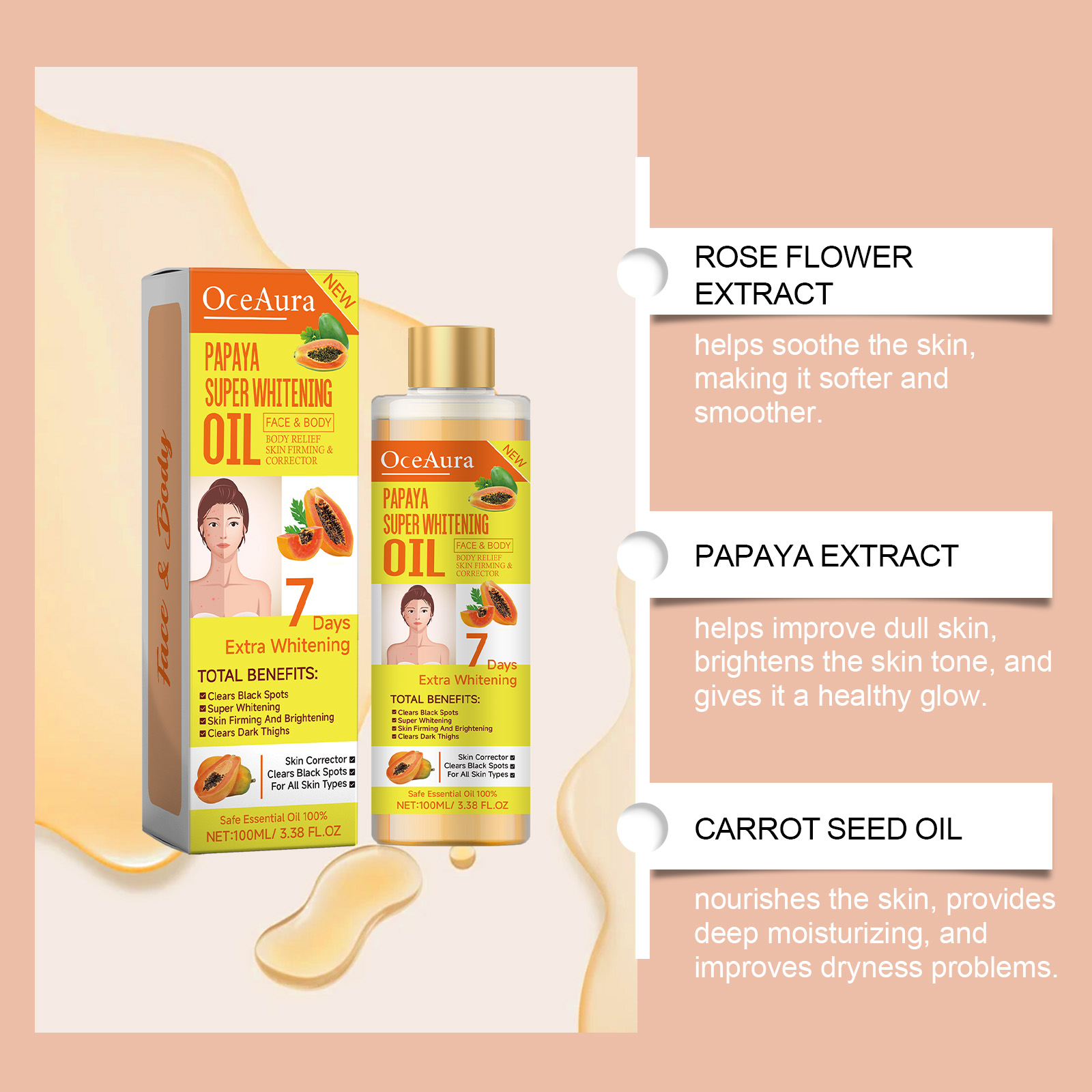Body Whitening Oil 100ml Natur - مراجعة Substrate Coconut Fiber وسعره