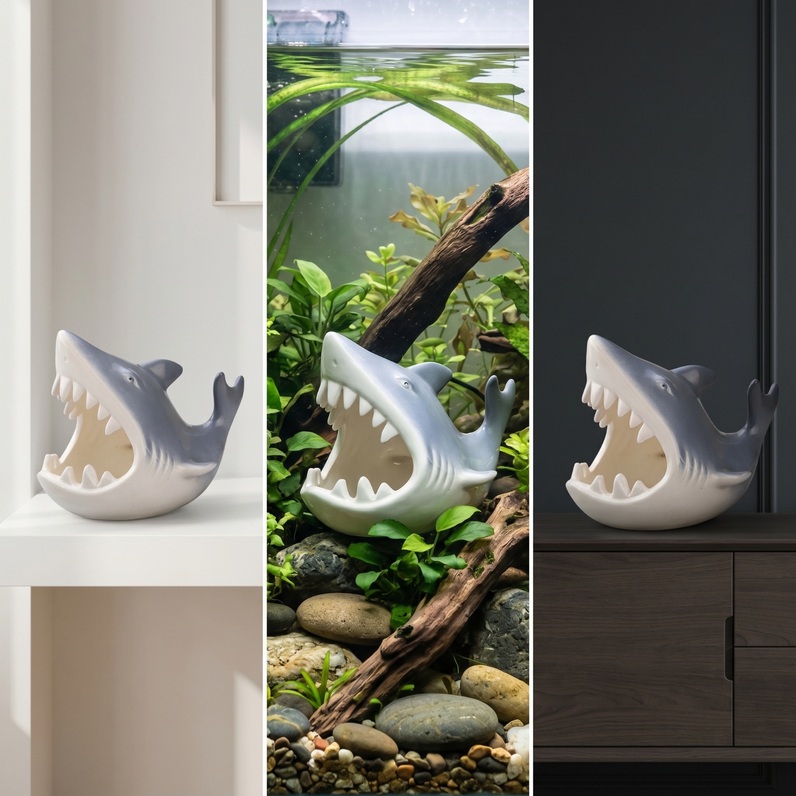 Aquarium Shelter with Open Mou - مراجعة Hide Cave Ceramic وسعره