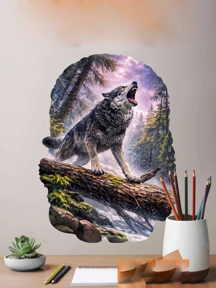 Wild Timberwolves Pattern Wall - مراجعة Pvc Panel Background وسعره