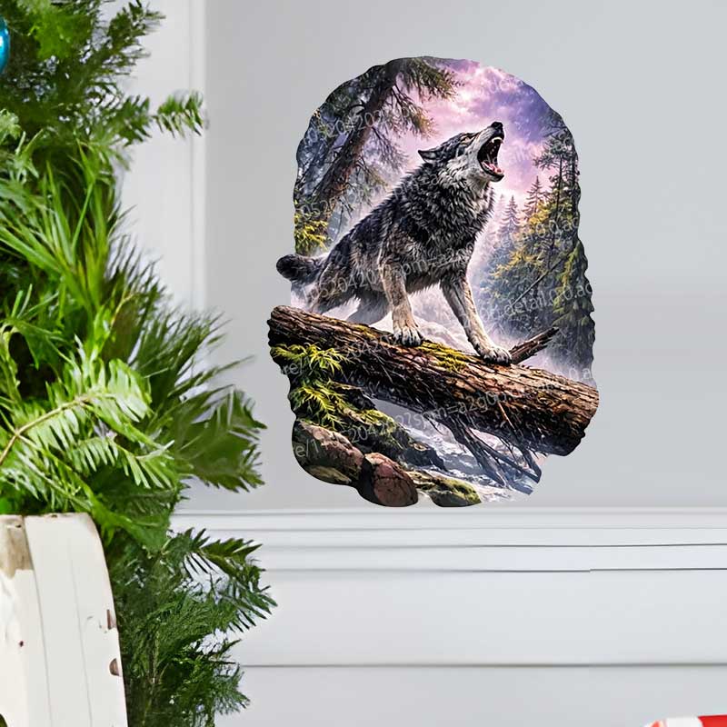 Wild Timberwolves Pattern Wall - مراجعة Pvc Panel Background وسعره