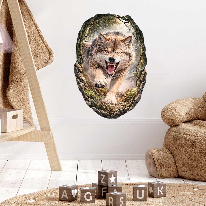 Wild Timberwolves Pattern Wall - مراجعة Pvc Panel Background وسعره