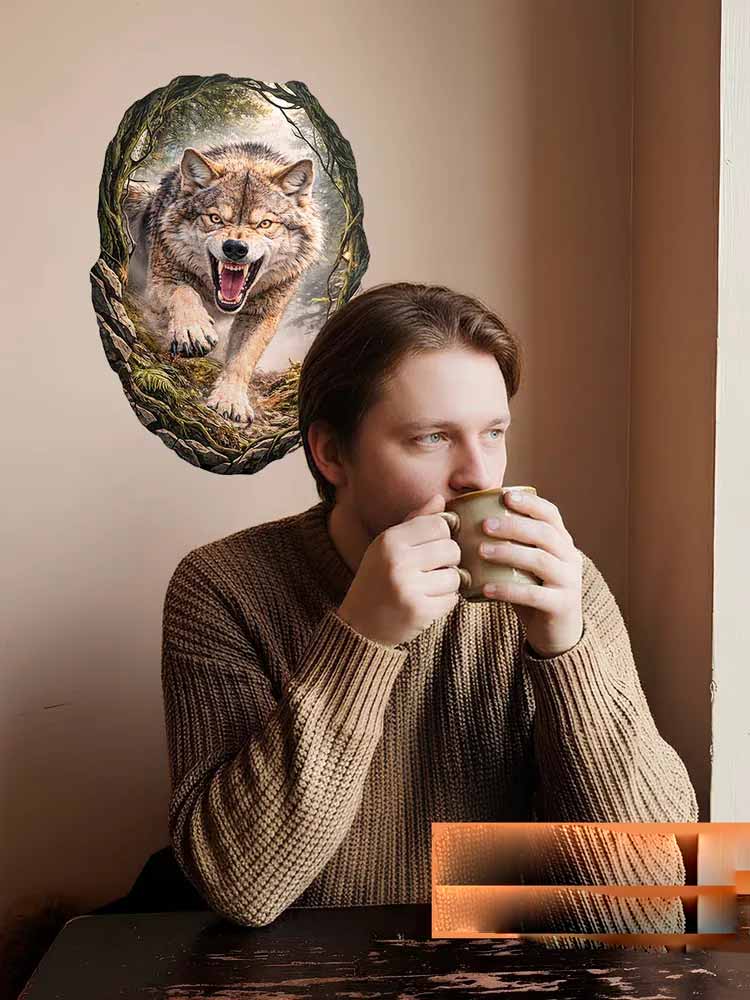 Wild Timberwolves Pattern Wall - مراجعة Pvc Panel Background وسعره