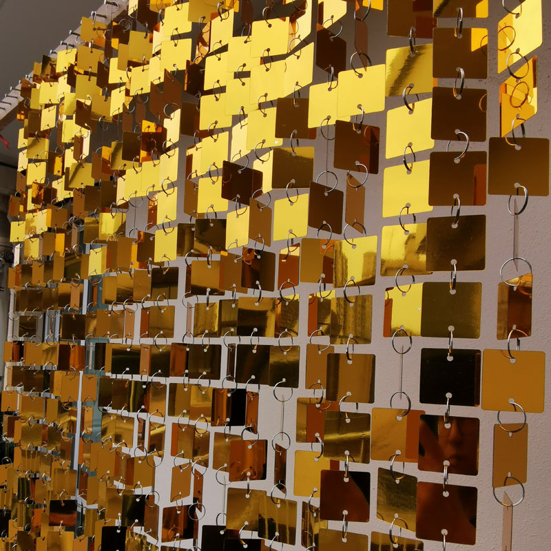 3cm Gold Silver Square Sequins - مراجعة Pvc Panel Background وسعره