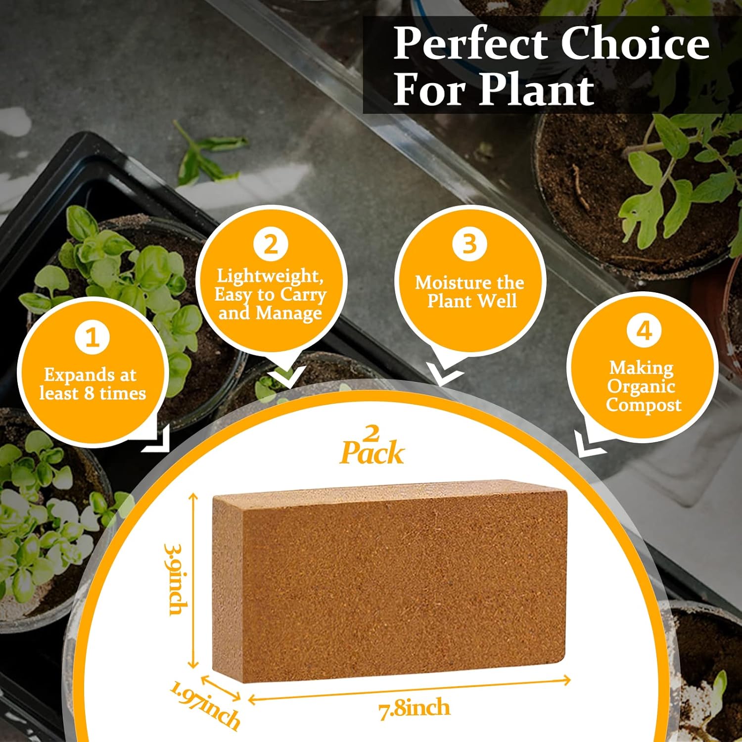 2pcs Organic Coco Coir Bricks  - مراجعة Substrate Coconut Fiber وسعره