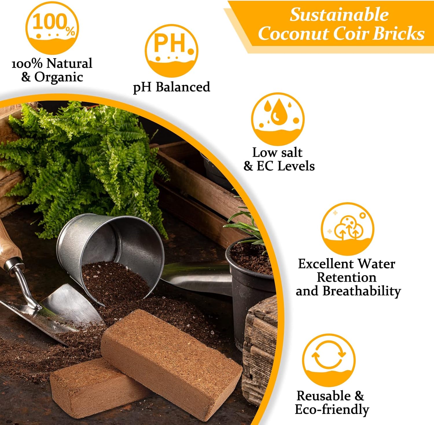 2pcs Organic Coco Coir Bricks  - مراجعة Substrate Coconut Fiber وسعره