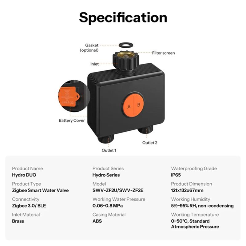 AB66-IP65 Rated Zigbee 3.0 Hyd - مراجعة Timer Dual Outlet وسعره
