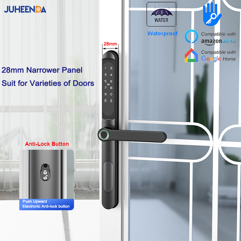 TTLock App Smart Aluminum Door - مراجعة Glass Door Hinge وسعره