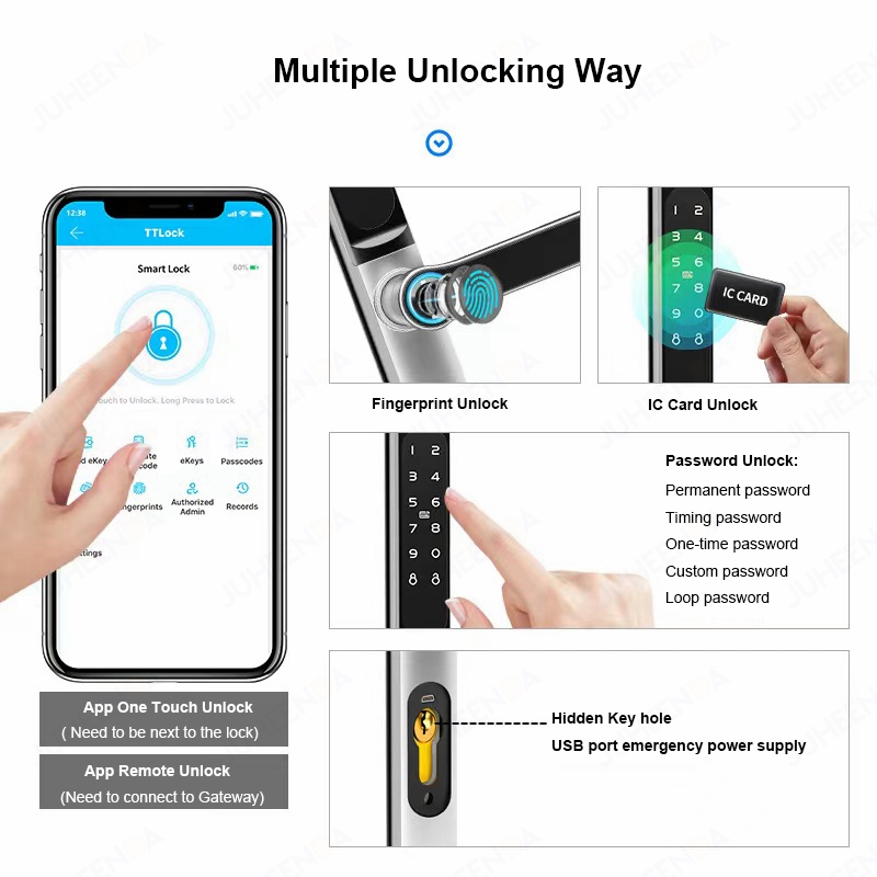 TTLock App Smart Aluminum Door - مراجعة Glass Door Hinge وسعره