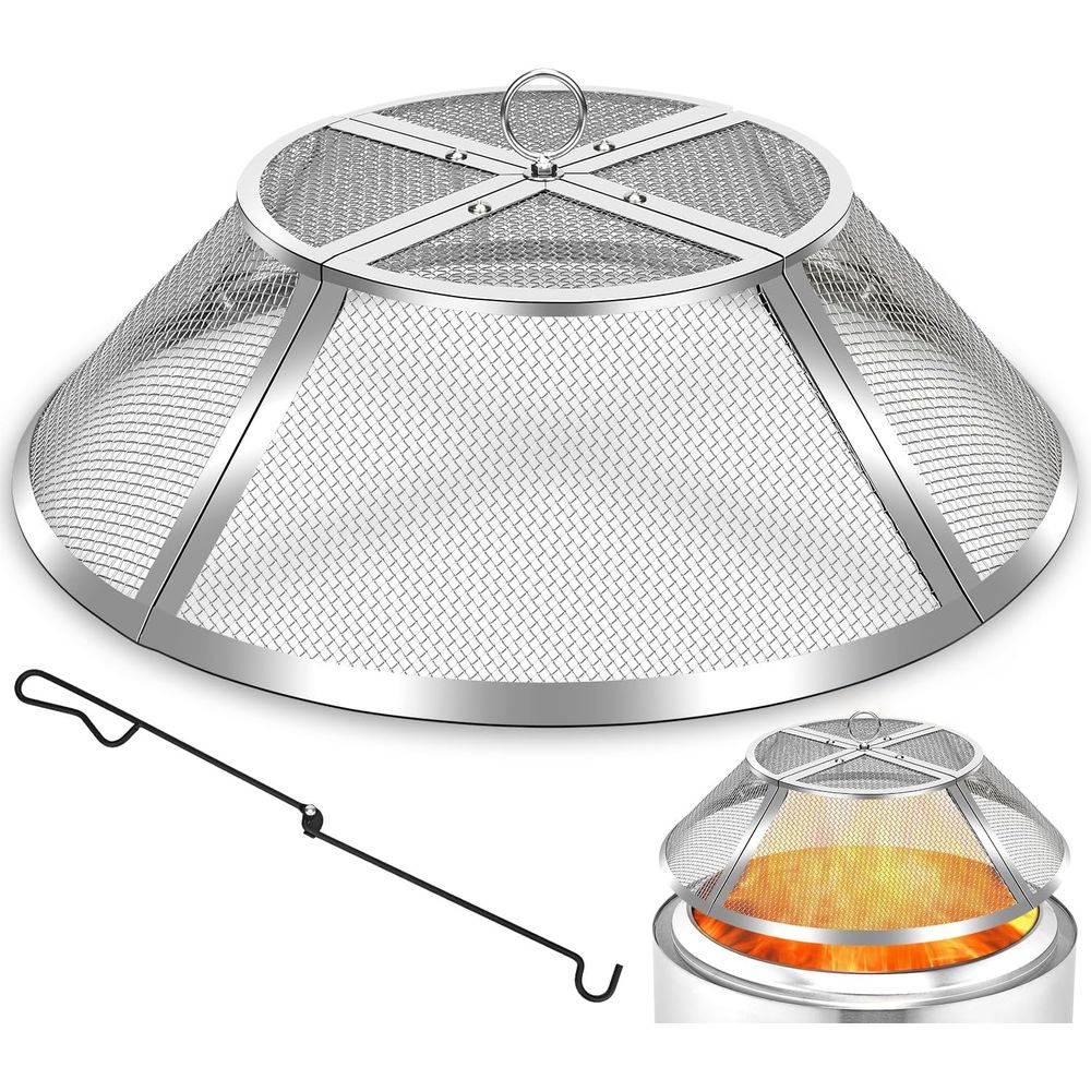 19.5 Stainless Steel Fire Pit  - مراجعة Screen Top Mesh وسعره