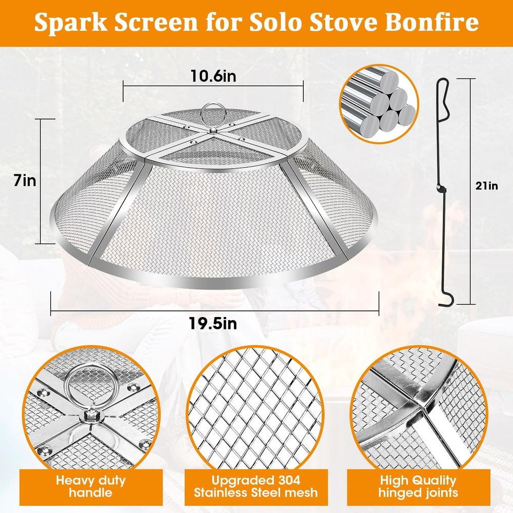 19.5 Stainless Steel Fire Pit  - مراجعة Screen Top Mesh وسعره