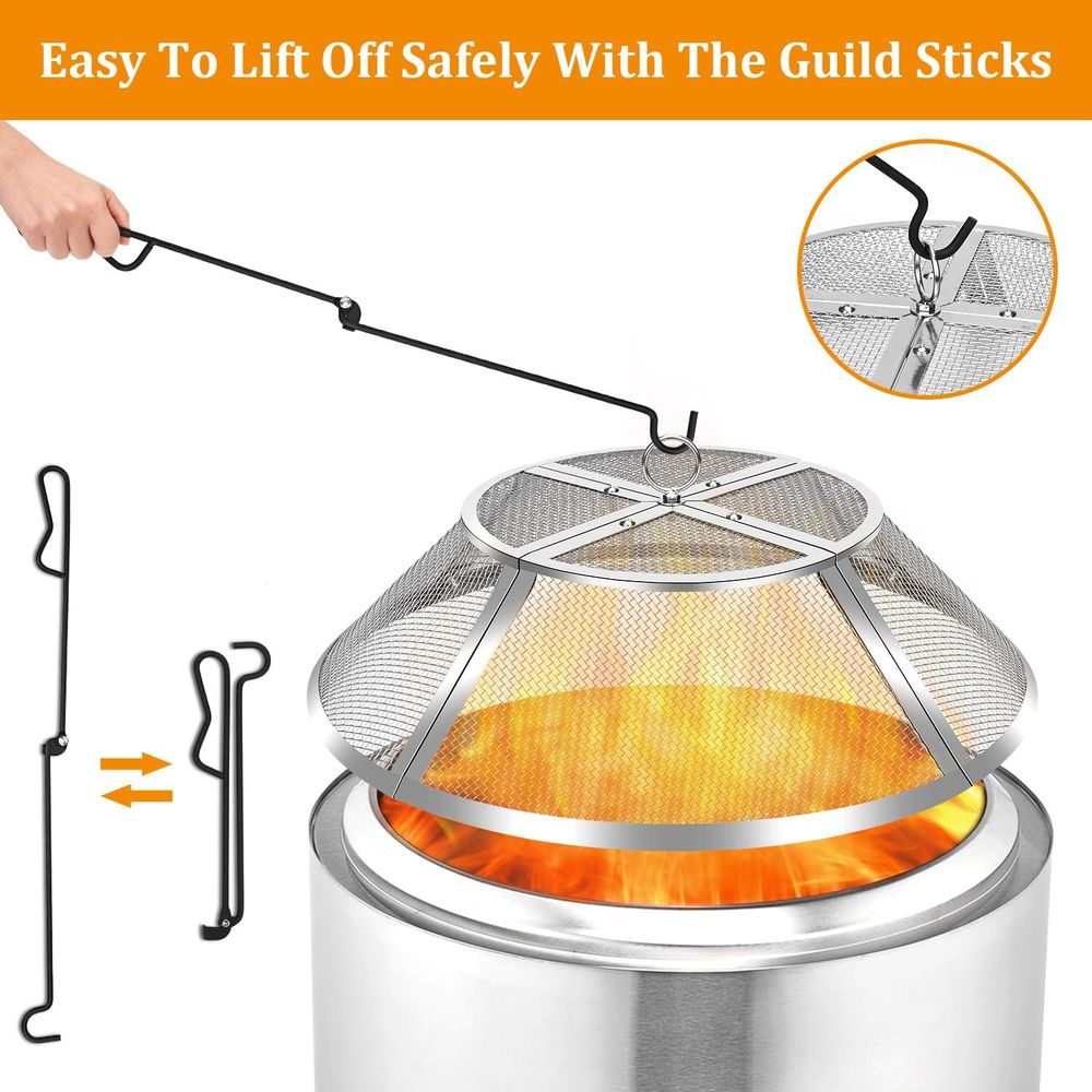 19.5 Stainless Steel Fire Pit  - مراجعة Screen Top Mesh وسعره